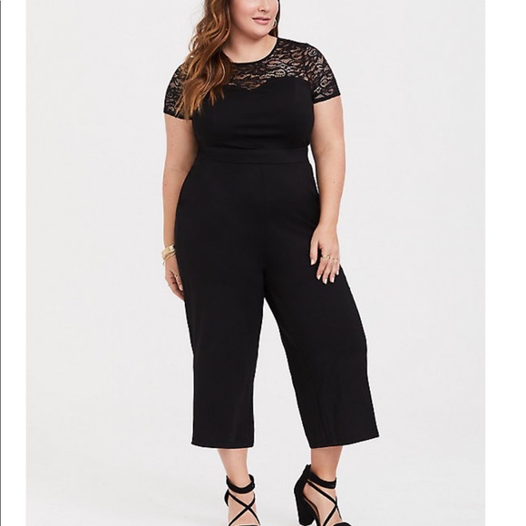 torrid black lace jumpsuit